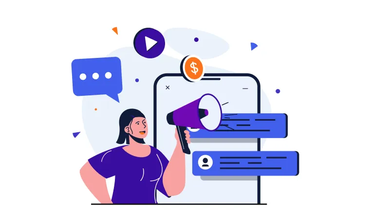 来店したお客様に発信し、再来店を促す様子