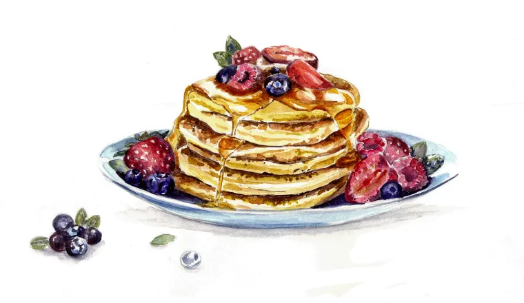 美味しさが伝わるパンケーキのイラスト