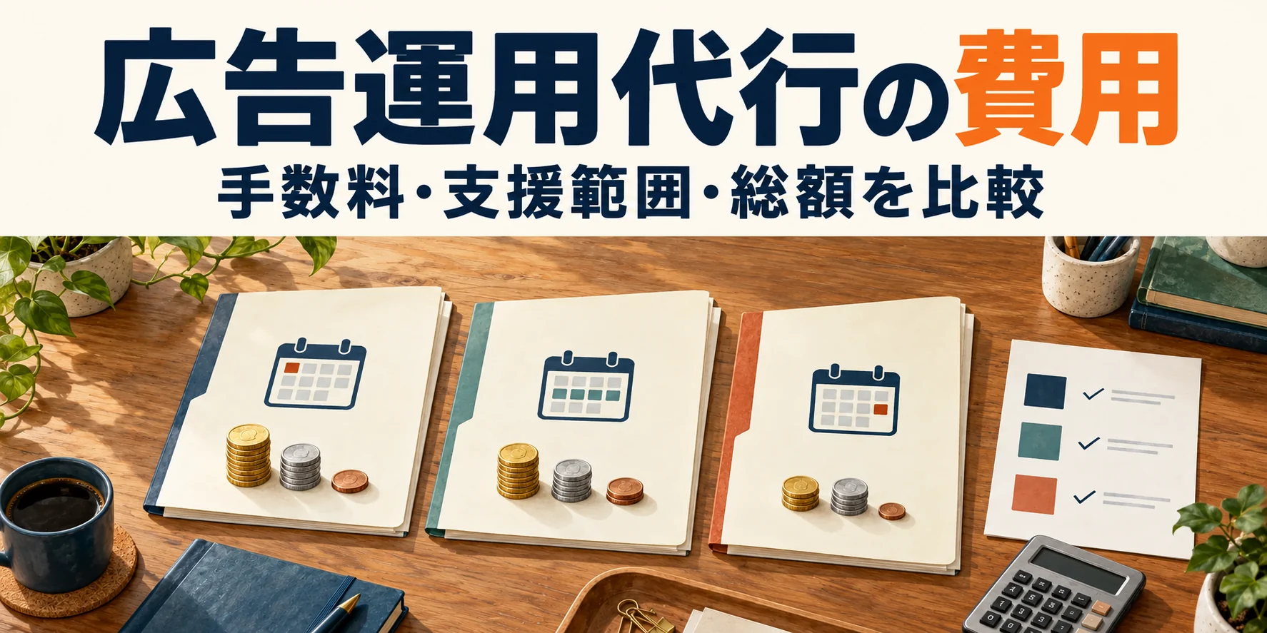広告運用代行の費用。手数料・支援範囲・総額を比較