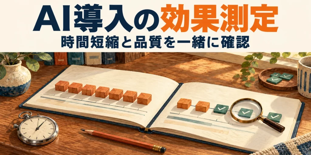 AI導入の効果測定。時間短縮と品質を一緒に確認