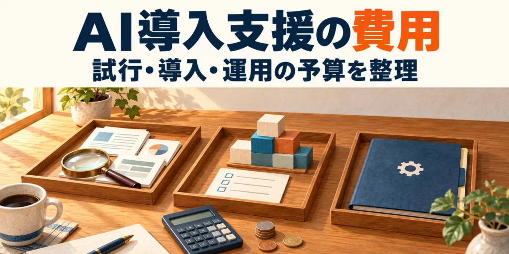 AI導入支援の費用。試行・導入・運用の予算を整理