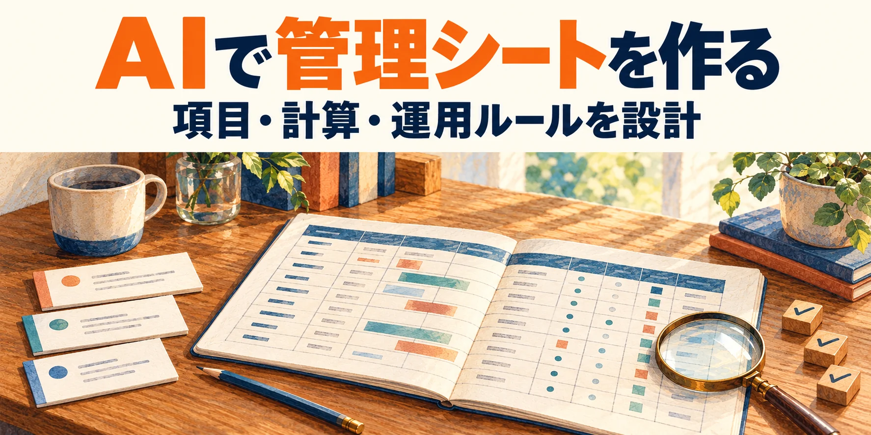 AIで管理シートを作る。項目・計算・運用ルールを設計