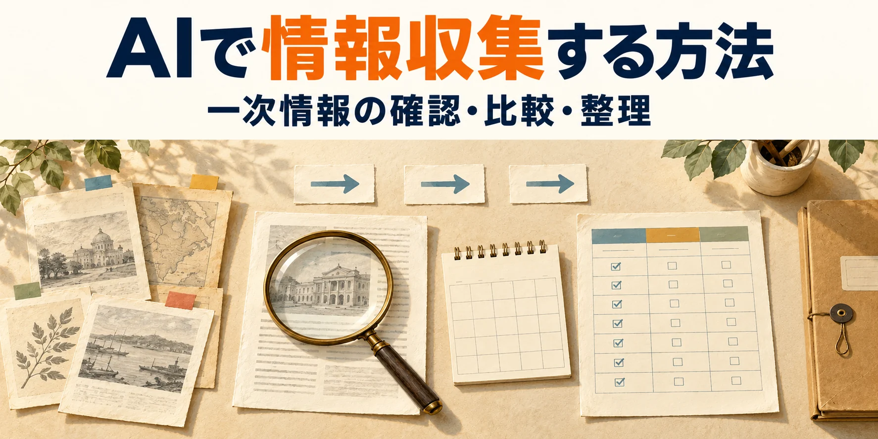 AIで情報収集する方法。一次情報の確認・比較・整理