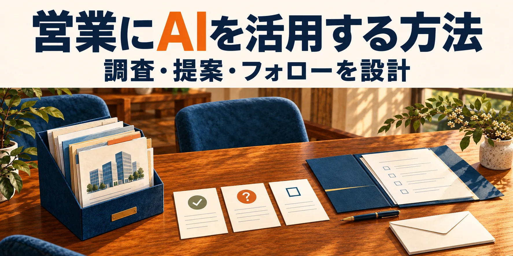 営業にAIを活用する方法。調査・提案・フォローを設計