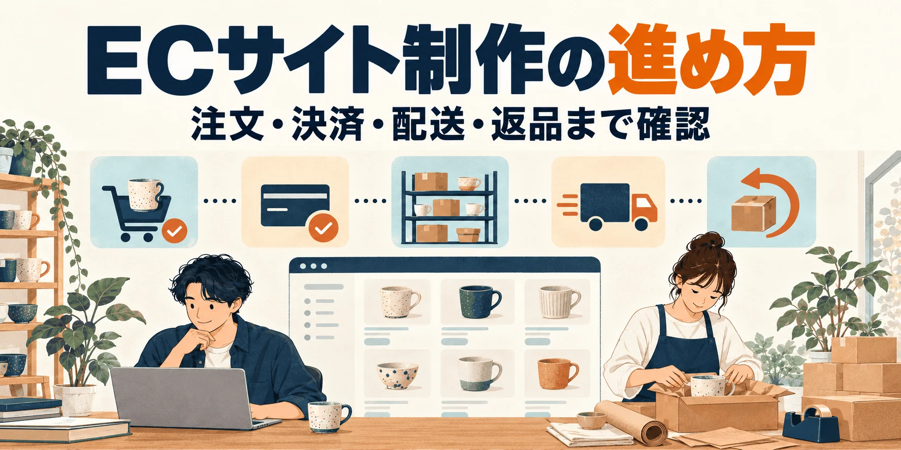 ECサイト制作の進め方。注文・決済・配送・返品まで確認
