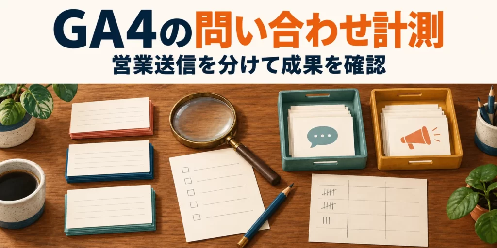 GA4の問い合わせ計測。営業送信を分けて成果を確認