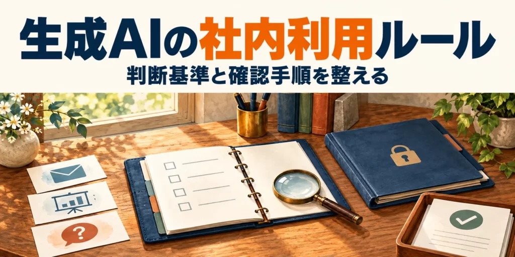 生成AIの社内利用ルール。判断基準と確認手順を整える
