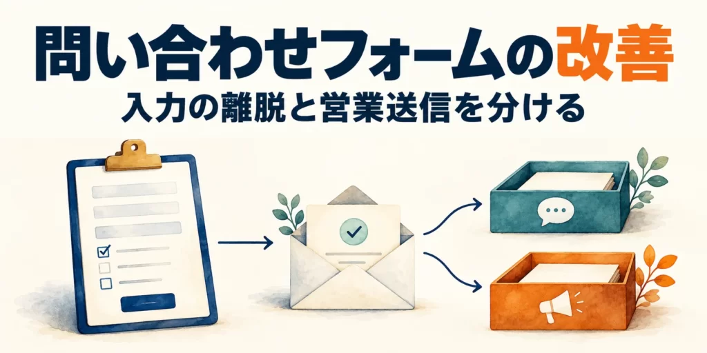 問い合わせフォームの改善。入力の離脱と営業送信を分ける
