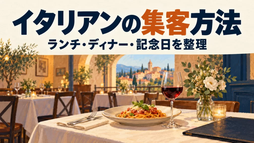 イタリアンの集客方法：ランチ・ディナー・記念日を整理
