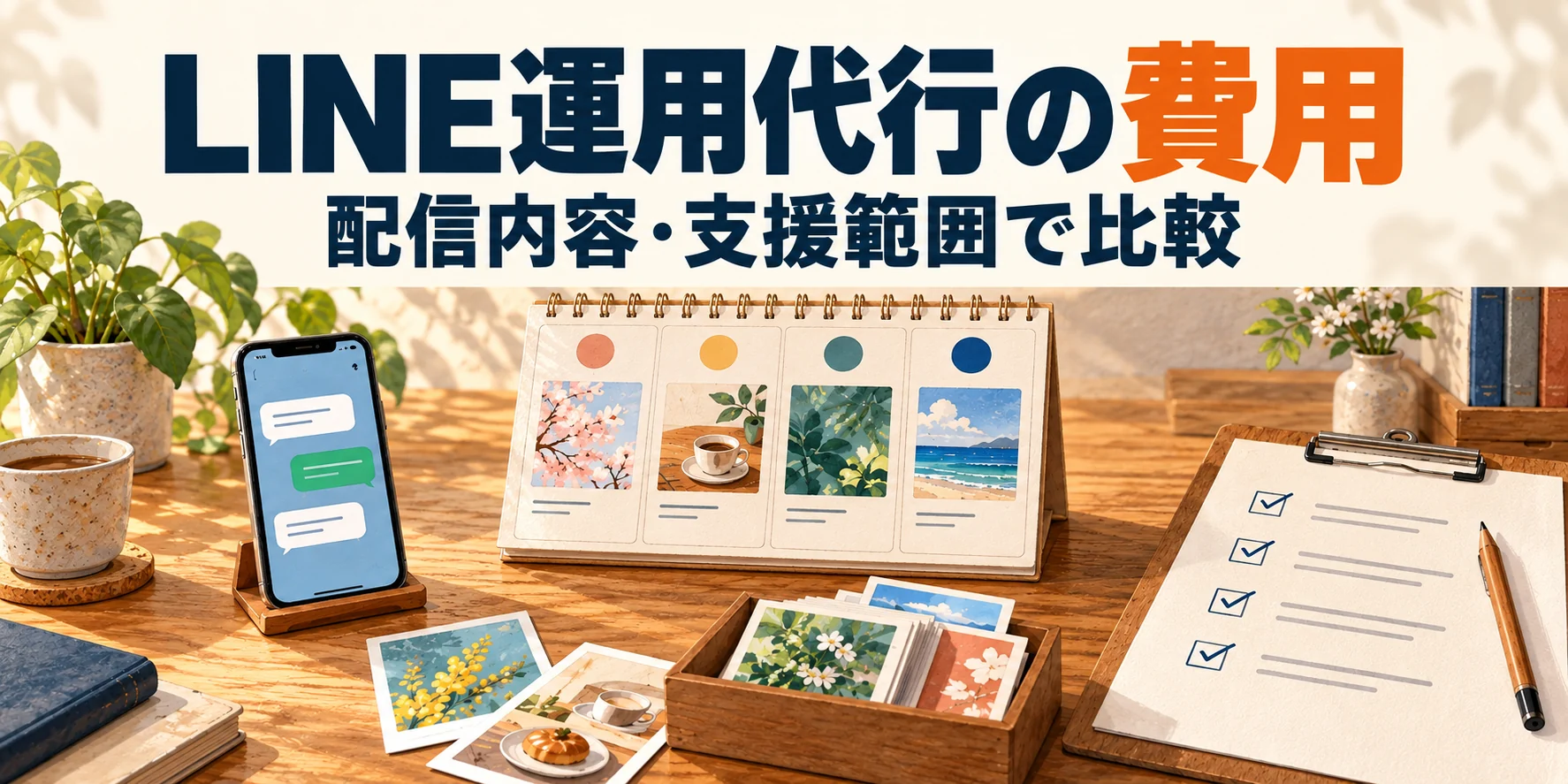 LINE運用代行の費用。配信内容・支援範囲で比較