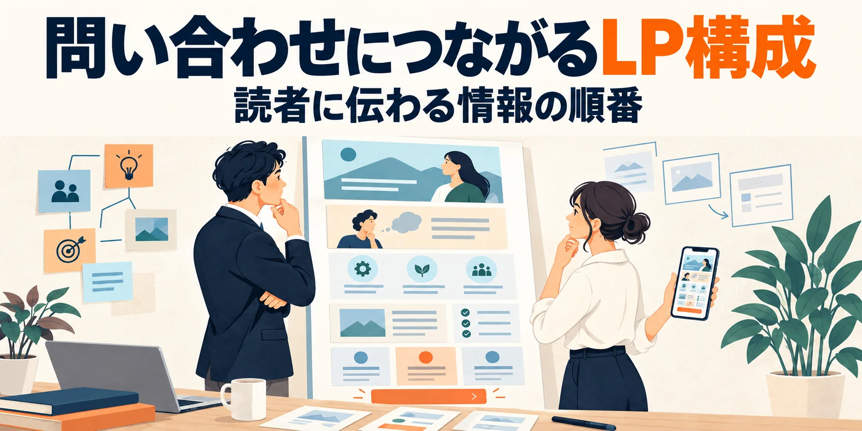 問い合わせにつながるLP構成。読者に伝わる情報の順番
