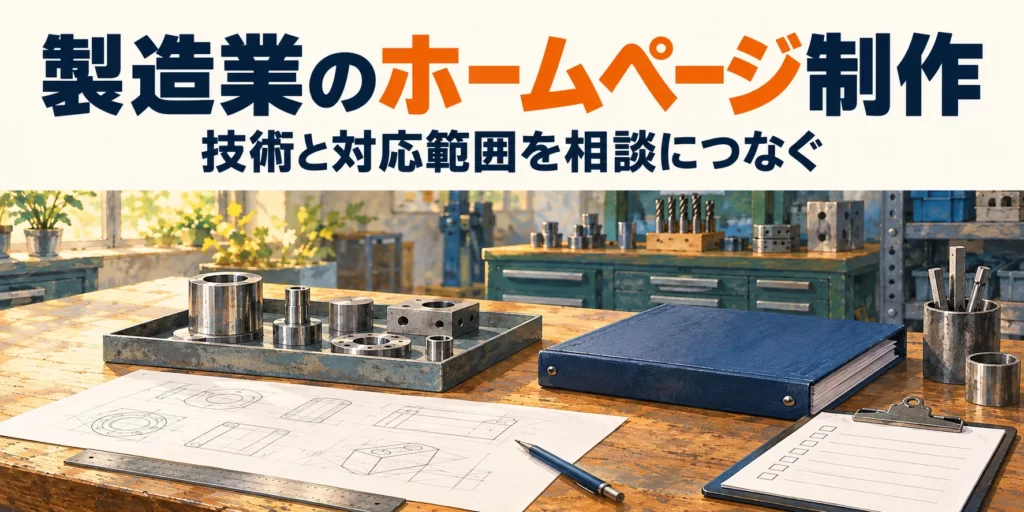 製造業のホームページ制作。技術と対応範囲を相談につなぐ