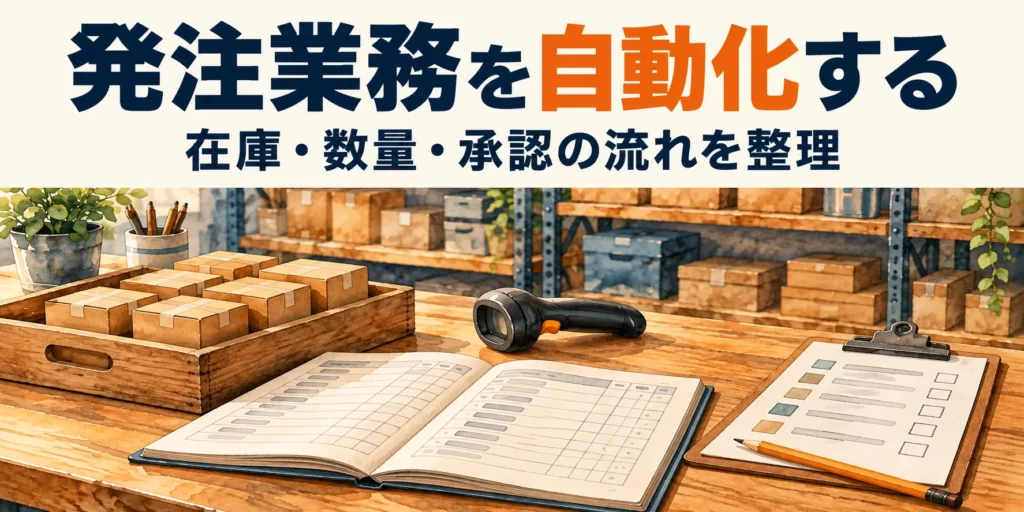 発注業務を自動化する。在庫・数量・承認の流れを整理