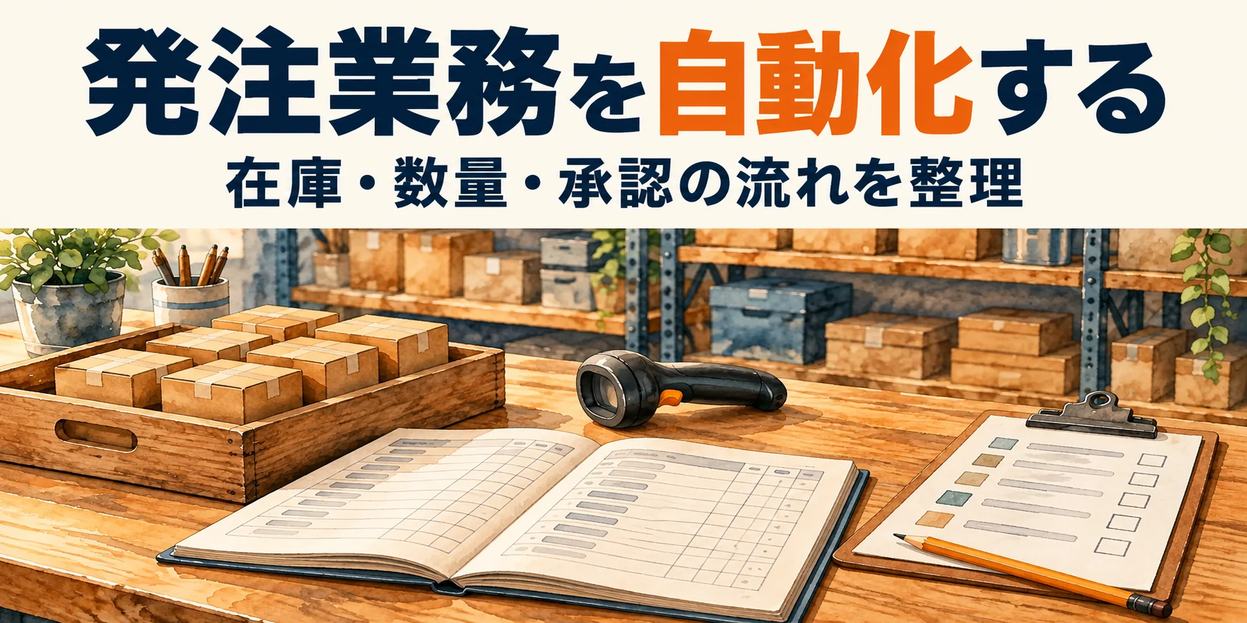 発注業務を自動化する。在庫・数量・承認の流れを整理