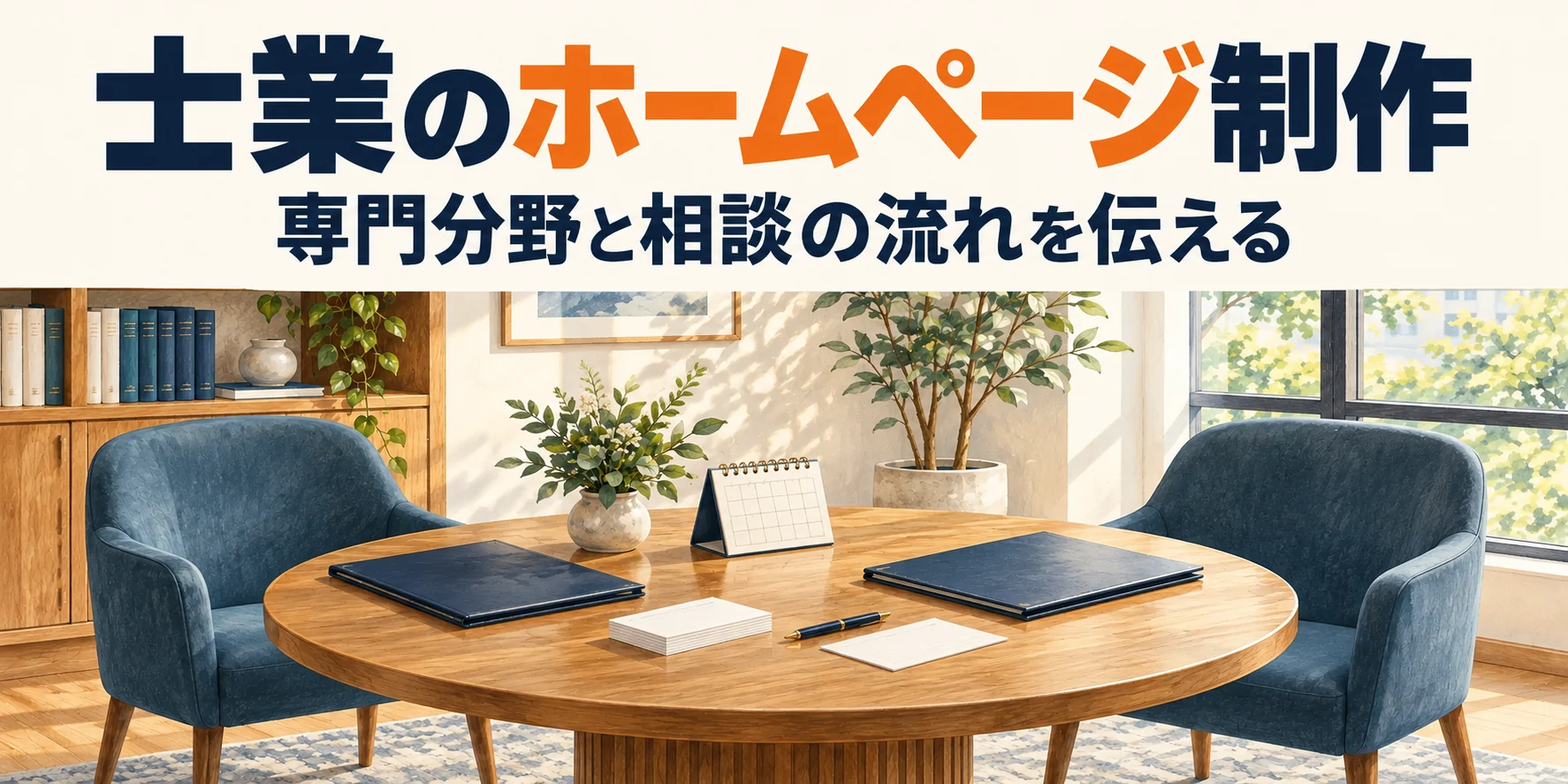 士業のホームページ制作。専門分野と相談の流れを伝える