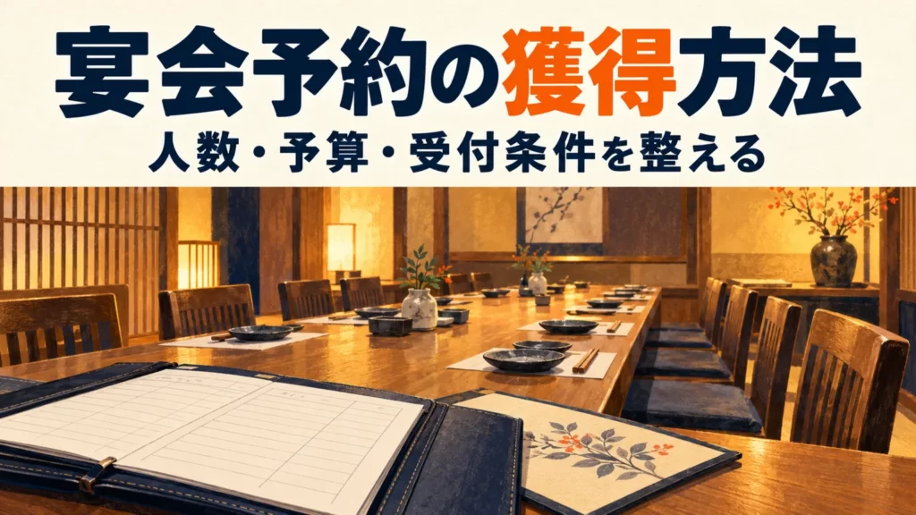 宴会予約の獲得方法：人数・予算・受付条件を整える
