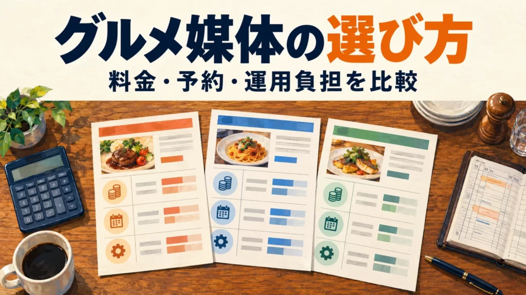 グルメ媒体の選び方：料金・予約・運用負担を比較