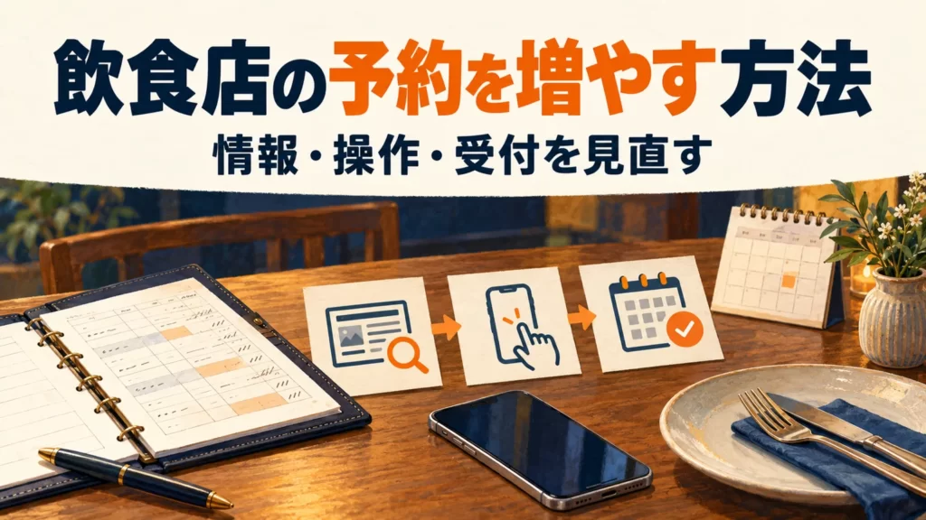 飲食店の予約を増やす方法：情報・操作・受付を見直す