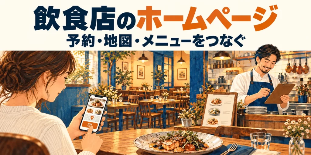 飲食店のホームページ。予約・地図・メニューをつなぐ