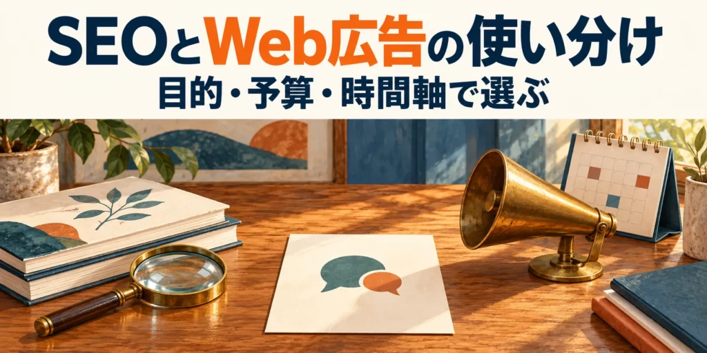 SEOとWeb広告の使い分け。目的・予算・時間軸で選ぶ