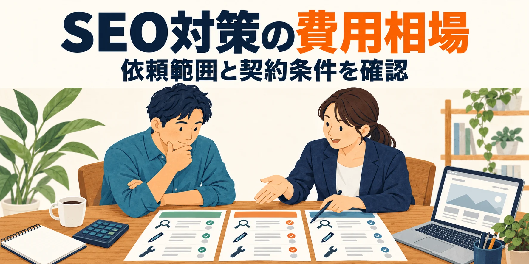 SEO対策の費用相場。依頼範囲と契約条件を確認