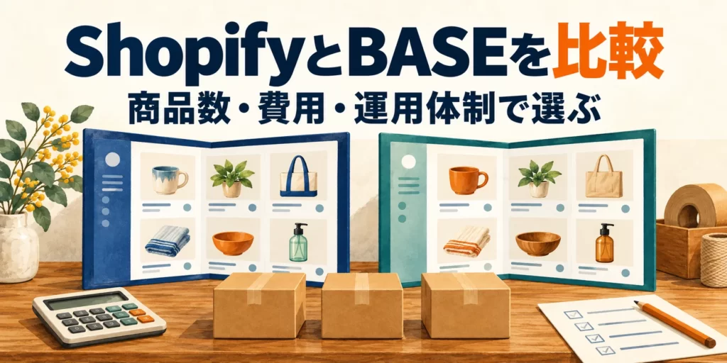 ShopifyとBASEを比較。商品数・費用・運用体制で選ぶ