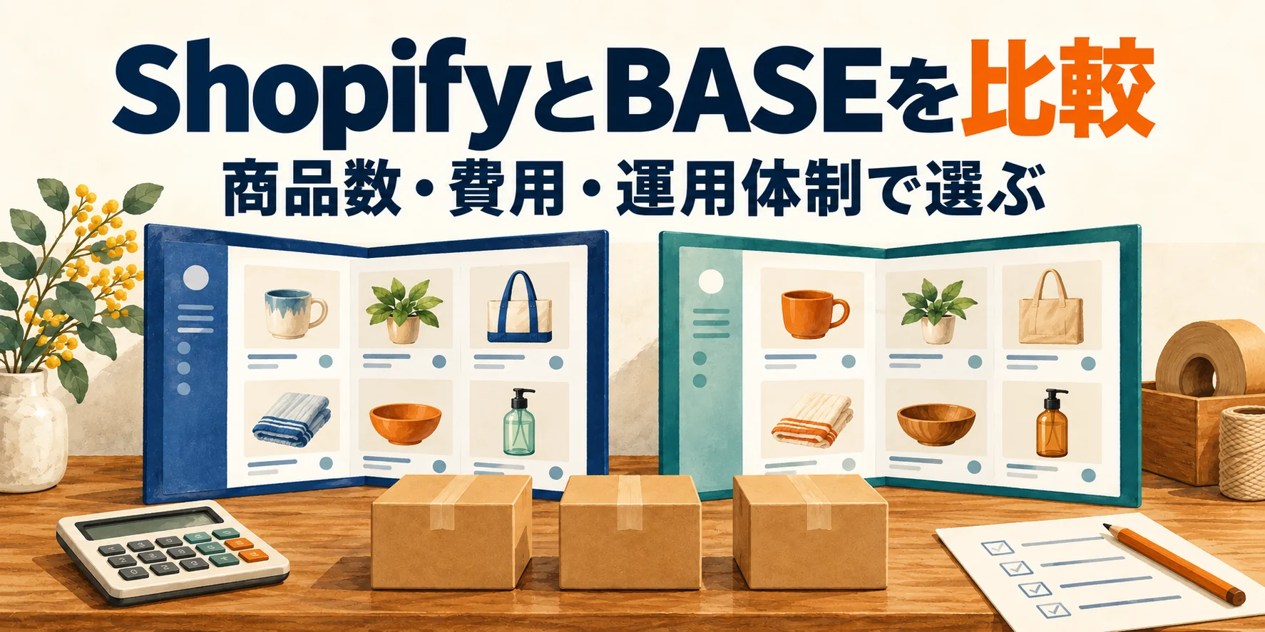 ShopifyとBASEを比較。商品数・費用・運用体制で選ぶ