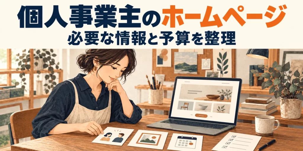 個人事業主のホームページ。必要な情報と予算を整理