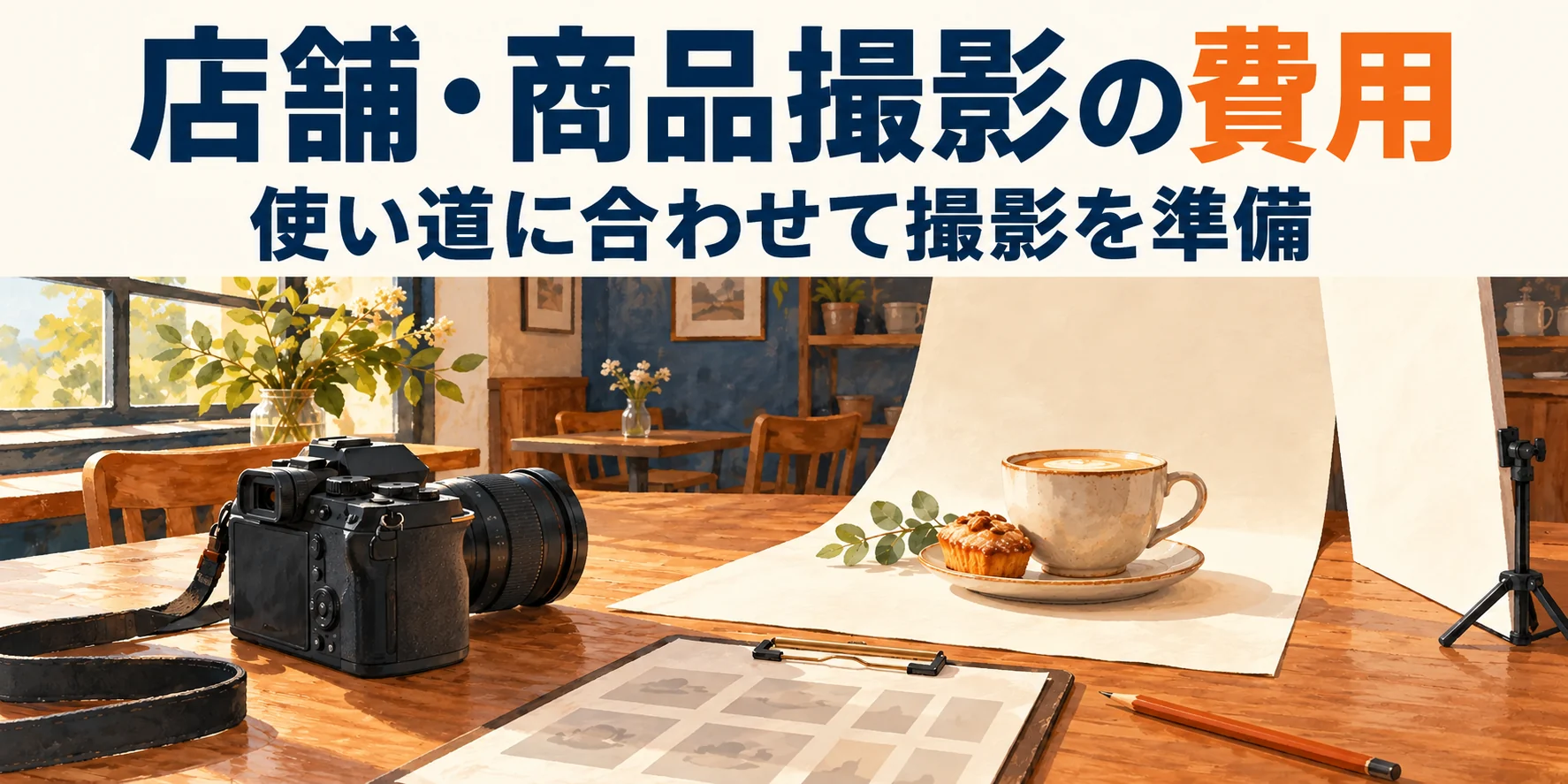 店舗・商品撮影の費用。使い道に合わせて撮影を準備