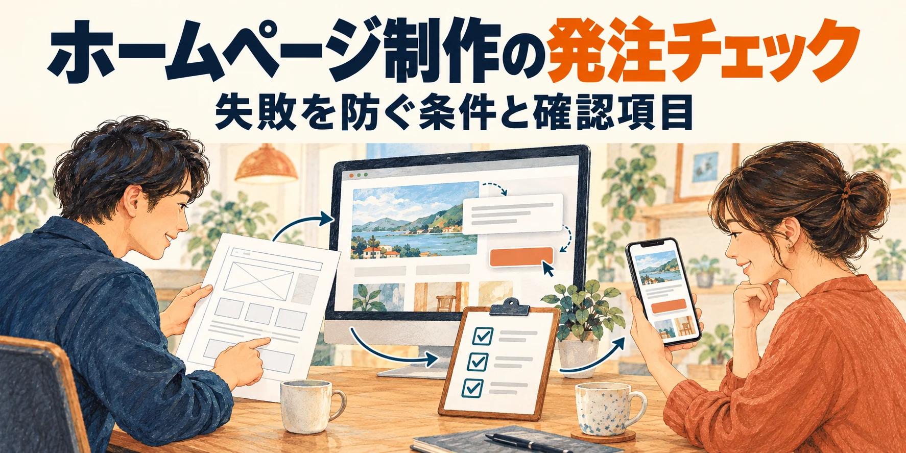 ホームページ制作の発注チェック。失敗を防ぐ条件と確認項目