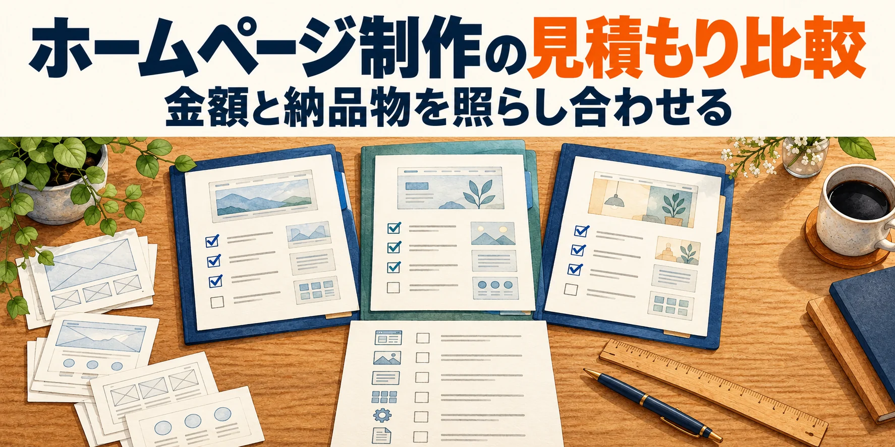 ホームページ制作の見積もり比較。金額と納品物を照らし合わせる