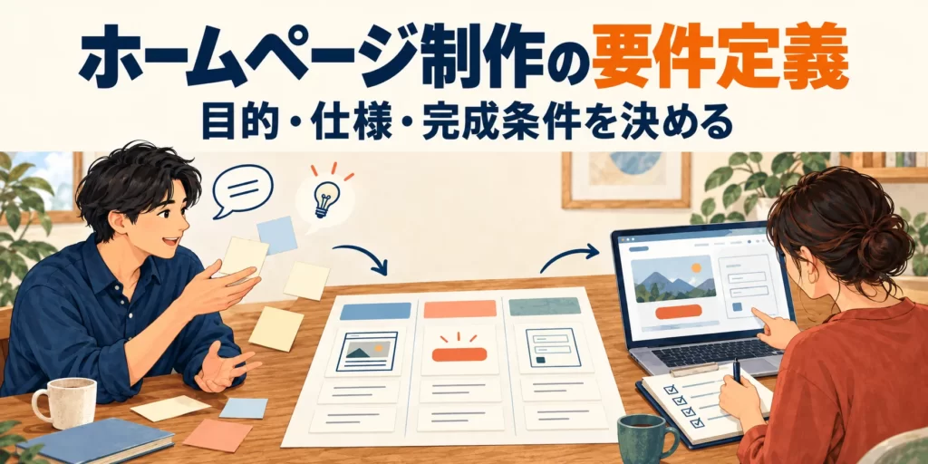ホームページ制作の要件定義。目的・仕様・完成条件を決める