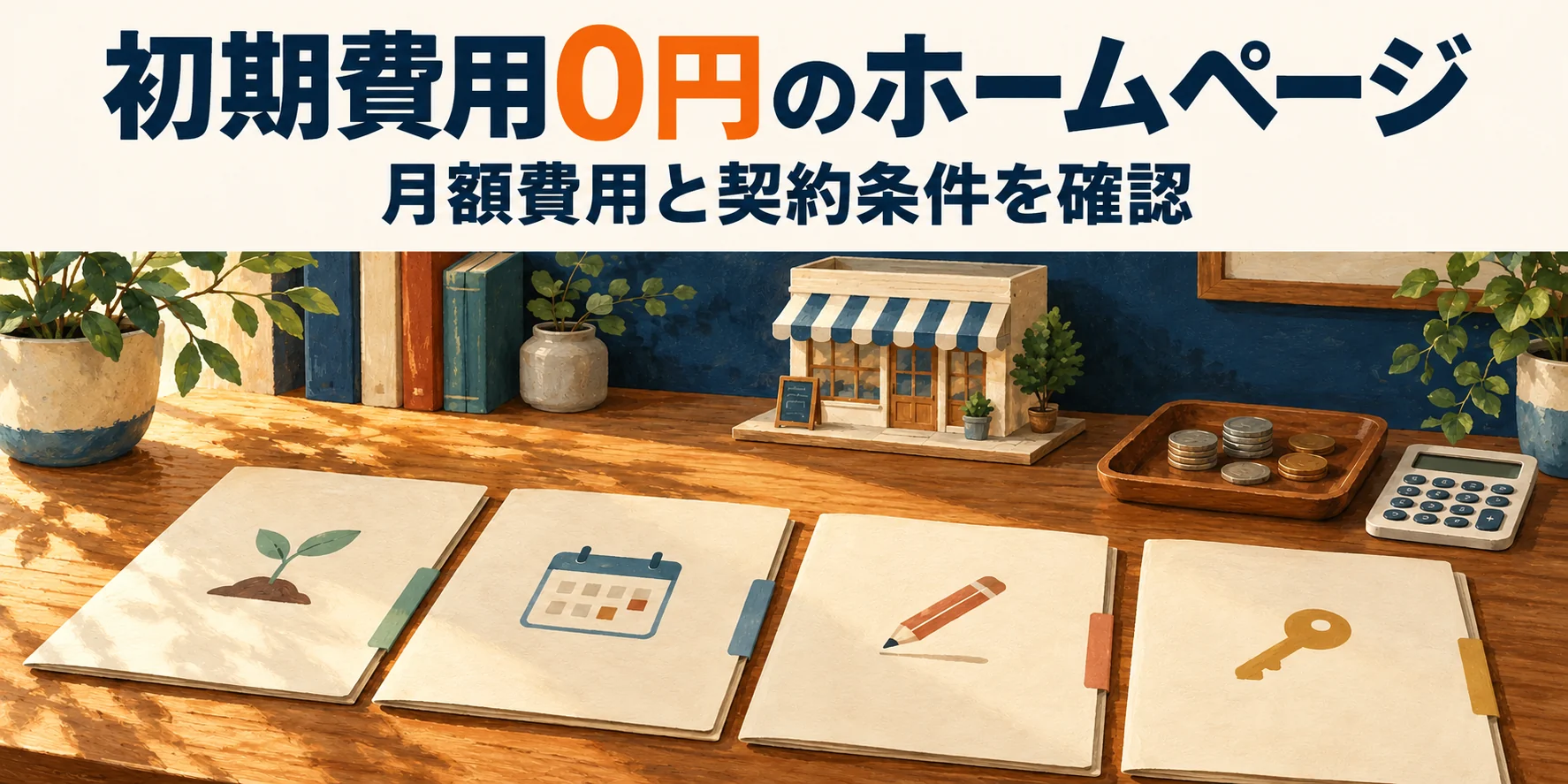 初期費用0円のホームページ。月額費用と契約条件を確認