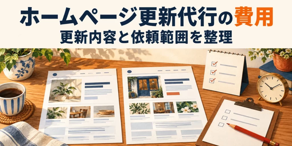 ホームページ更新代行の費用。更新内容と依頼範囲を整理